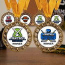 2-3/4" Custom RS14 Award Medal With Grosgrain Neck Ribbon