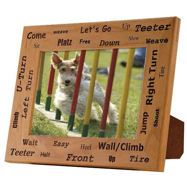 5" x 7" Dog Agility Red Alderwood Picture Frame