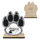 5" Paw Print Shape Birchwood Award Trophy With Birchwood Base