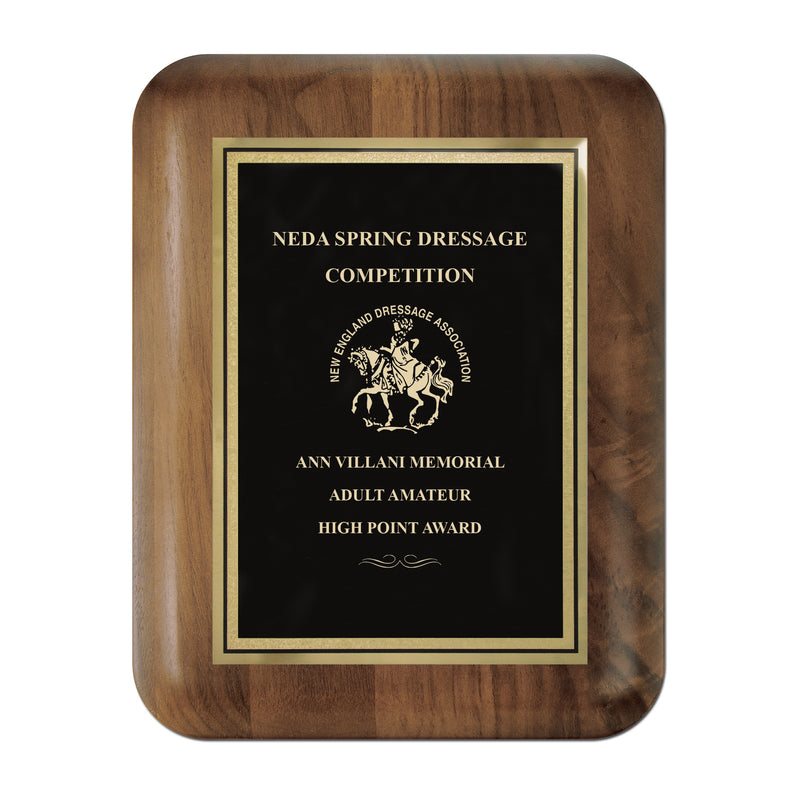 7" x 9"  Genuine Walnut Award Plaque