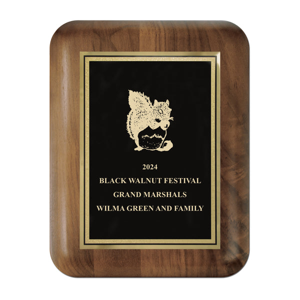 7" x 9"  Genuine Walnut Award Plaque