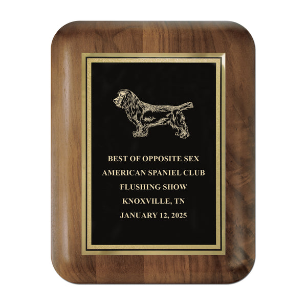 7" x 9"  Genuine Walnut Award Plaque