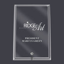 4" X 6" Engraved Custom Clear Glass Beveled Edge Desk Plaque