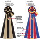 Guernsey 5 Rosette Award Ribbon, 6-1/2" Top