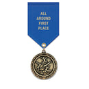 1-1/2" Medal MX Award Medal With Satin Drape Ribbon