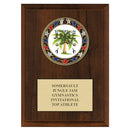 5" x 7" Custom RSG Award Medal Plaque - Cherry Finish