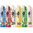 2" x 8" Stock Multicolor Point Top Gym Star Award Ribbon