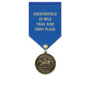 1-1/8" Custom CX Award Medal With Satin Drape Ribbon