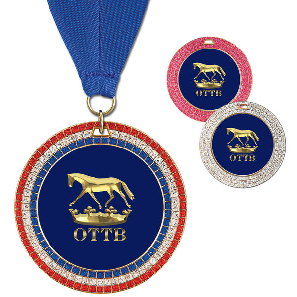 2-3/4" Custom GGM Award Medal With Grosgrain Neck Ribbon