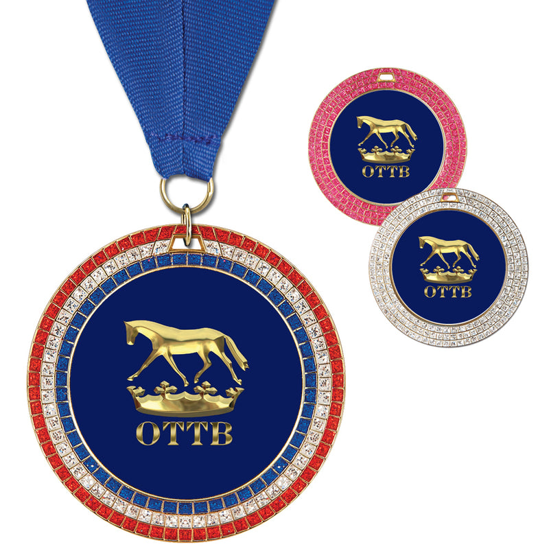2-3/4" Custom GGM Award Medal With Grosgrain Neck Ribbon