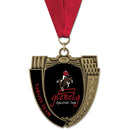 2-3/4" Custom MS Mega Shield Award Medal With Grosgrain Neck Ribbon