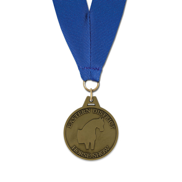 1-3/4" HL Custom Award Medal With Grosgrain Neck Ribbon