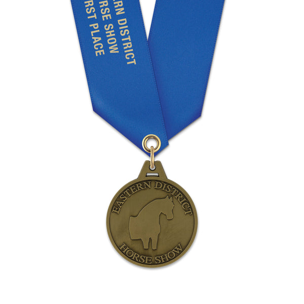 1-3/4" HL Custom Award Medal With Satin Neck Ribbon