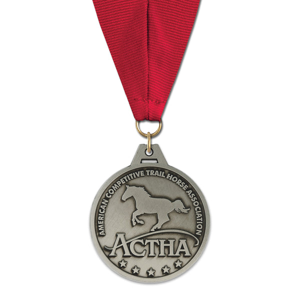 2" HG Custom Award Medal With Grosgrain Neck Ribbon