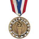 2-3/4" Custom RS Award Medal With Specialty Satin Neck Ribbon