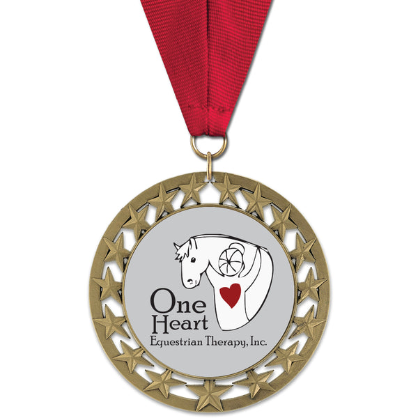 2-3/4" Custom RS14 Award Medal With Grosgrain Neck Ribbon