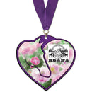 5" Custom Shape Birchwood Medal With Any Grosgrain Neck Ribbon