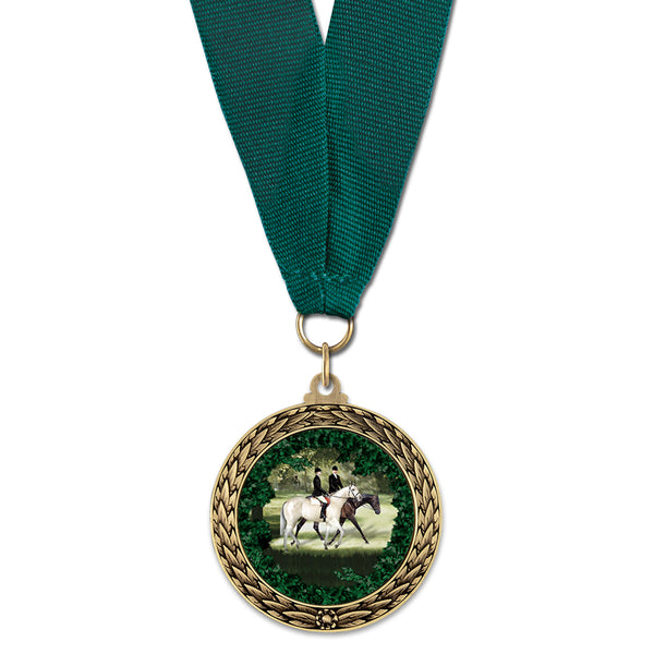 1-3/4" Custom LFL Award Medal With Grosgrain Neck Ribbon