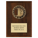 5" x 7" Custom RS Medal Award Plaque - Cherry Finish