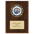 5" x 7" Custom RSG Award Medal Plaque - Cherry Finish