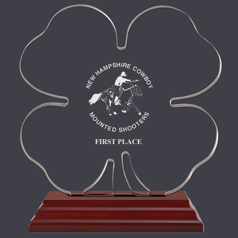 Engraved Clover Shaped Acrylic Award Trophy