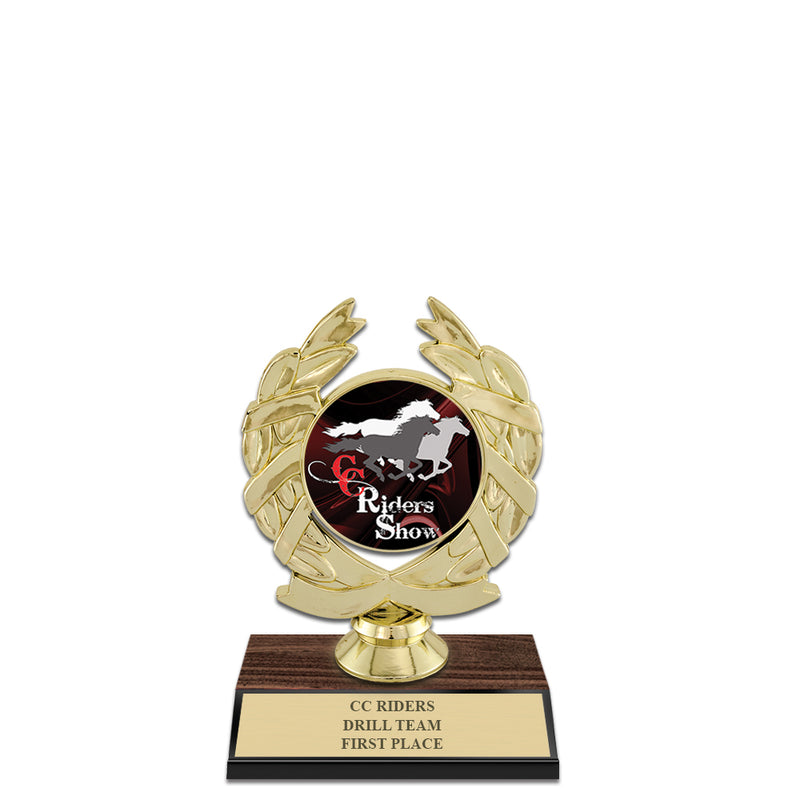 5-1/2" Custom Walnut Finished Award Insert Top Trophy