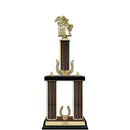 20" Walnut Finished Award Trophy With Wreath And Trim