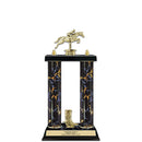 15" Black Faux Marble Award Trophy With Trim