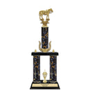 20" Black Faux Marble Award Trophy With Wreath And Trim