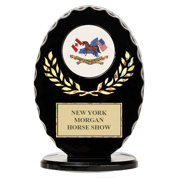 6-3/8" Black Free Standing Oval Award Trophy