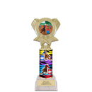10" Custom White Base Award Trophy With Insert Top
