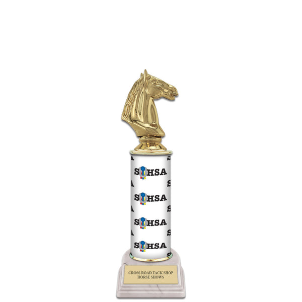 11" Custom Column Trophy with White Base