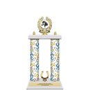 15" Custom White Finished Award Trophy With Trim
