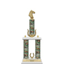 20" White Finished Award Trophy With Wreath And Trim