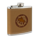 6 oz. Leather Stainless Steel Award Flask