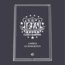 4" X 6" Engraved Custom Clear Glass Beveled Edge Desk Plaque