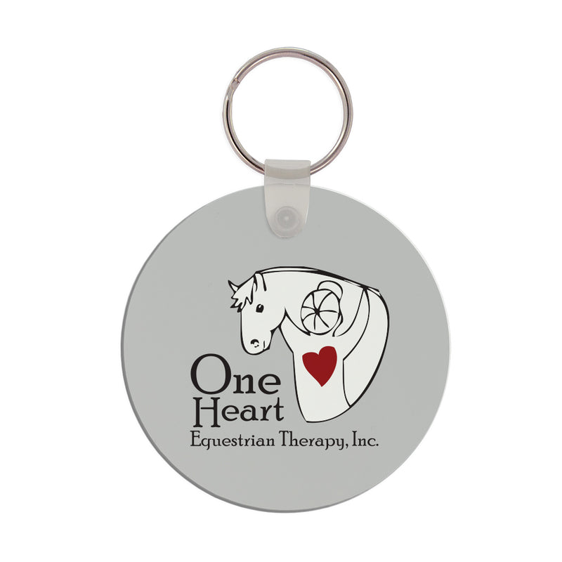 2-1/2" Full Color Round Keychain With Print on Front