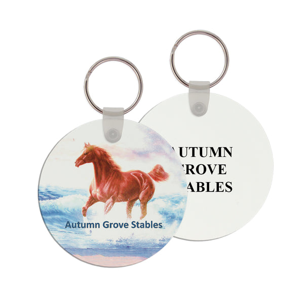 2-1/2" Full Color Round Keychain With Print on Back