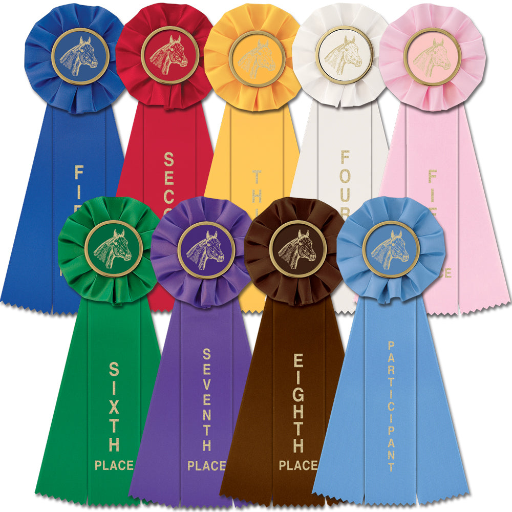 Stock Single Equestrian Empire Rosette Award Ribbon
