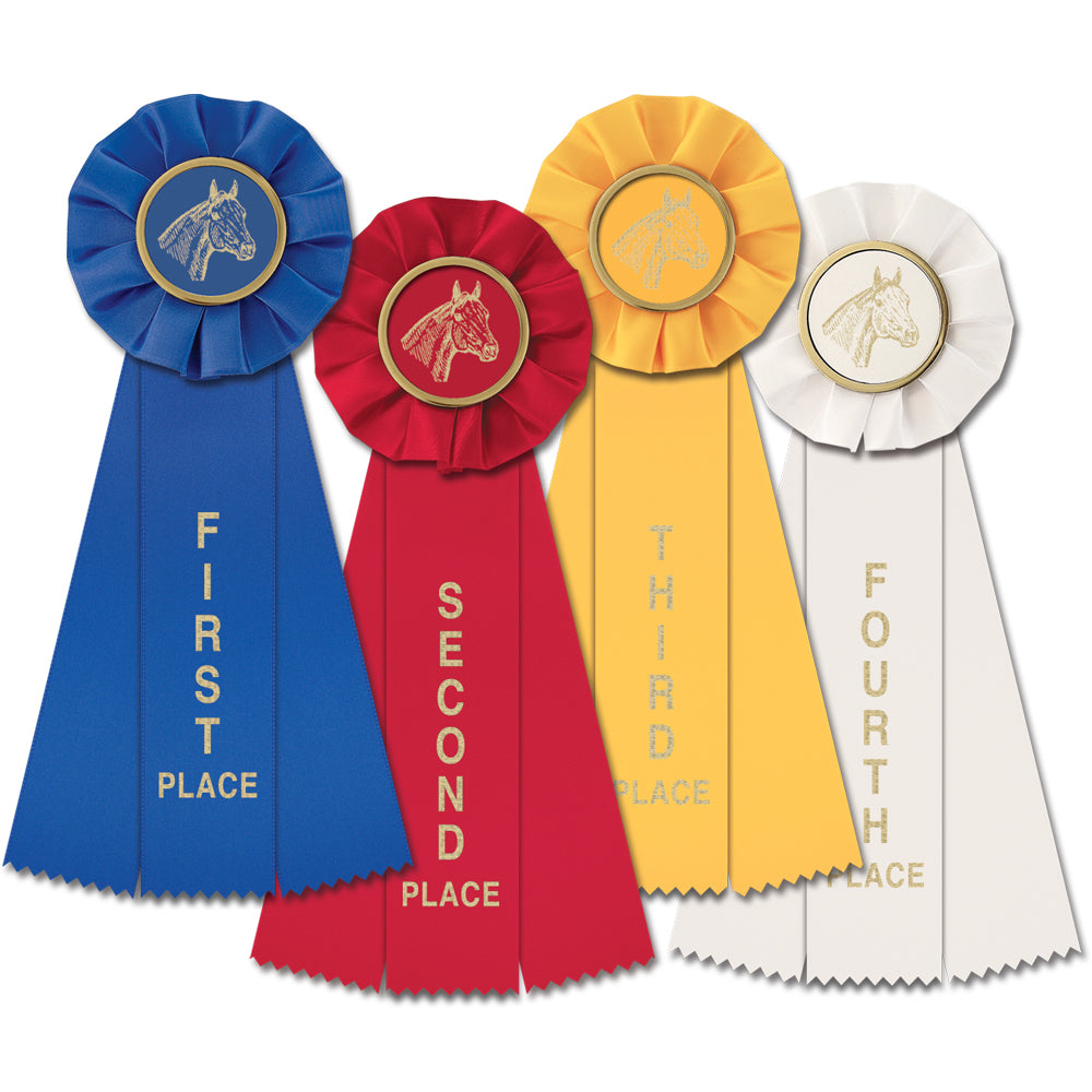 Set of 4 1st-4th Horse Stock Rosette | Award Ribbons
