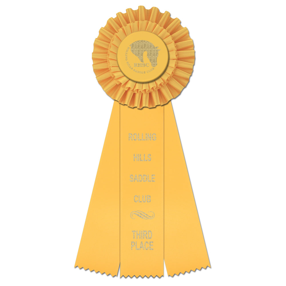 Luxury 3 Rosette Award Ribbon 4-1/2