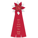 Wales 3 Rosette Award Ribbon, 5-1/2" Top