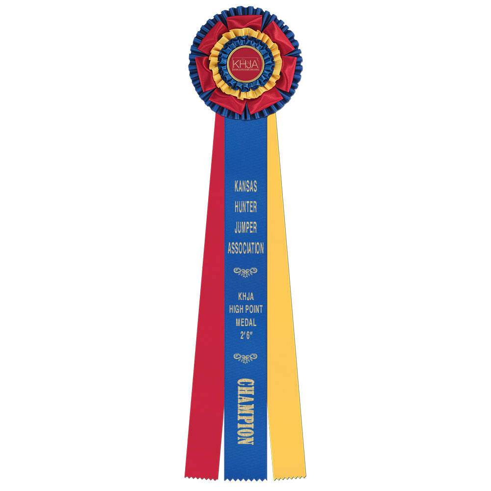 Mansfield 3 Rosette Award Ribbon, 6-1/2