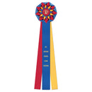 Harwich 3 Rosette Award Ribbon, 6-1/2" Top