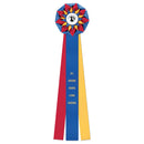 Harwich 3 Rosette Award Ribbon, 6-1/2" Top