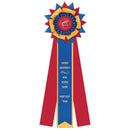 Amesbury 3 Rosette Award Ribbon, 6" Top