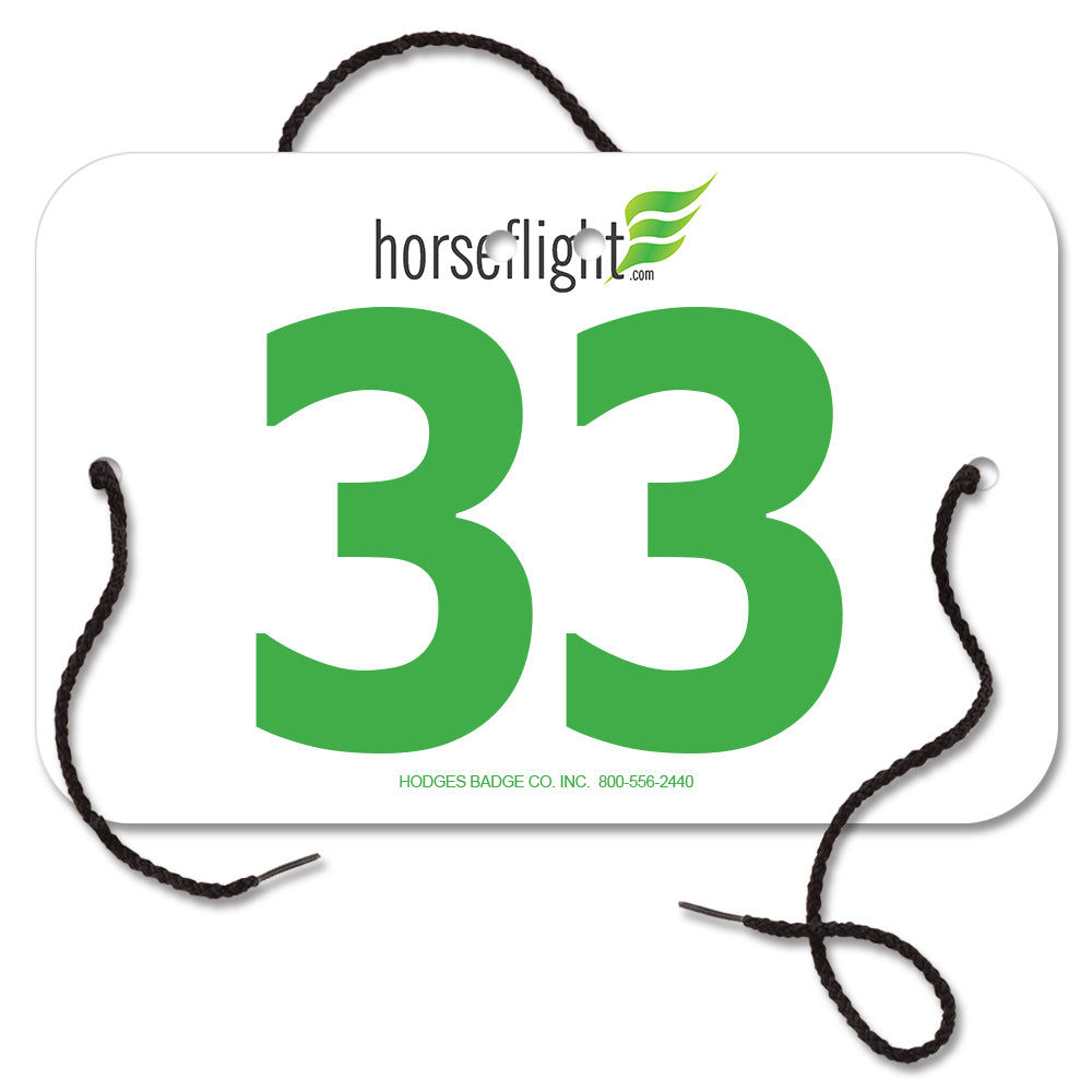 Stall Number Design Indurotec Custom Large Rectangular Exhibitor Number w/ String | HBC