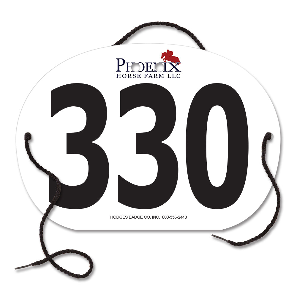Custom Indurotec™ Full Color Large Oval Exhibitor Number With String