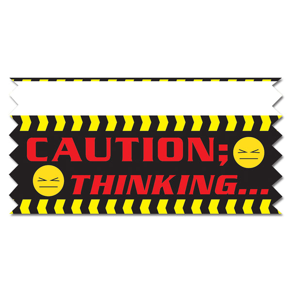 Stock Multicolor Tape Top Caution Thinking Ice-Breaker Award Ribbon