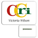 3" X 2" Custom Full Color White PVC Name Badge Pin Back